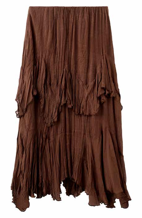 Ruffled Chiffon Maxi Skirt