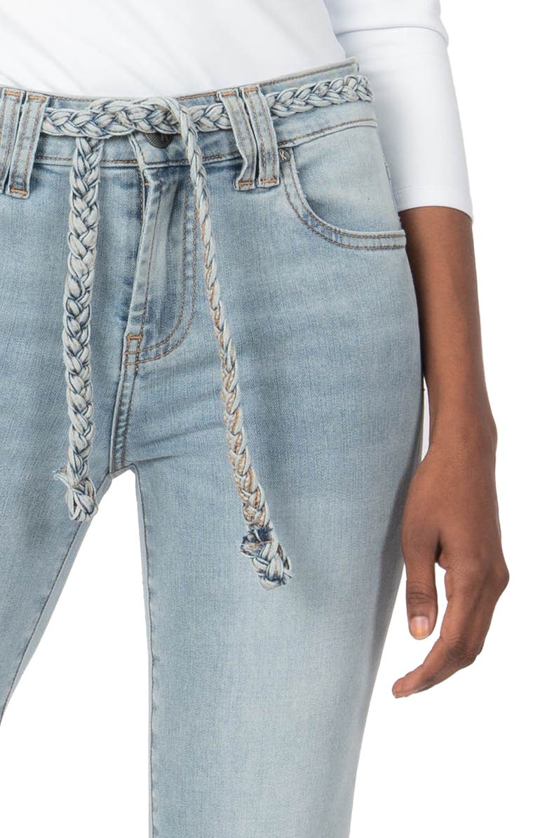 KUT from the Kloth Chrissie Braided High Waist Straight Leg Jeans, Alternate, color, 