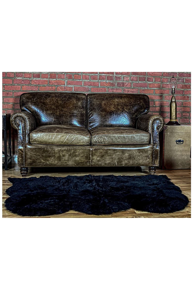 New Zealand Triple Sheepskin Throw, Alternate, color, BLACK