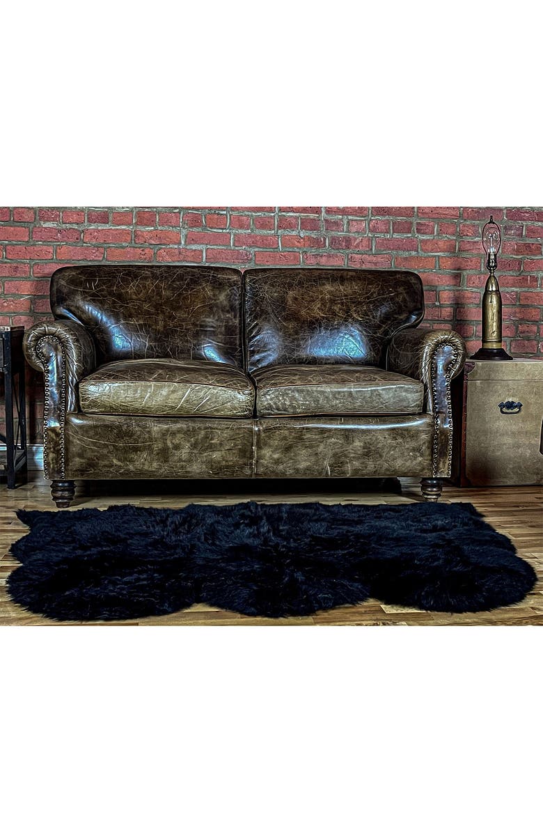 NATURAL New Zealand Triple Sheepskin Throw, Alternate, color, Black