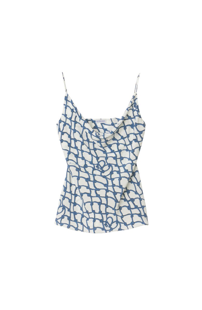Burberry Knot Silk Top, Alternate, color, Pool