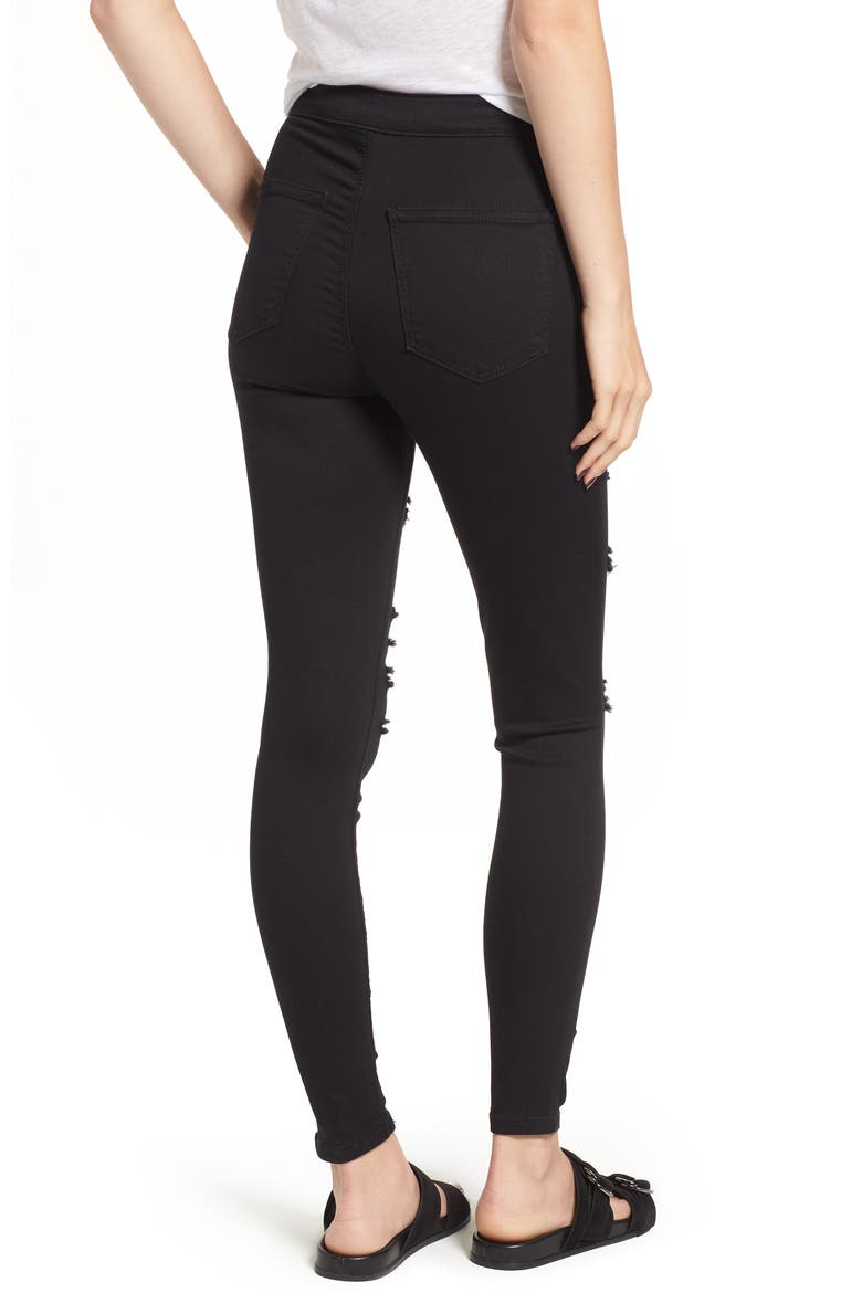 MOTO Joni Ripped Skinny Jeans, Alternate, color, BLACK