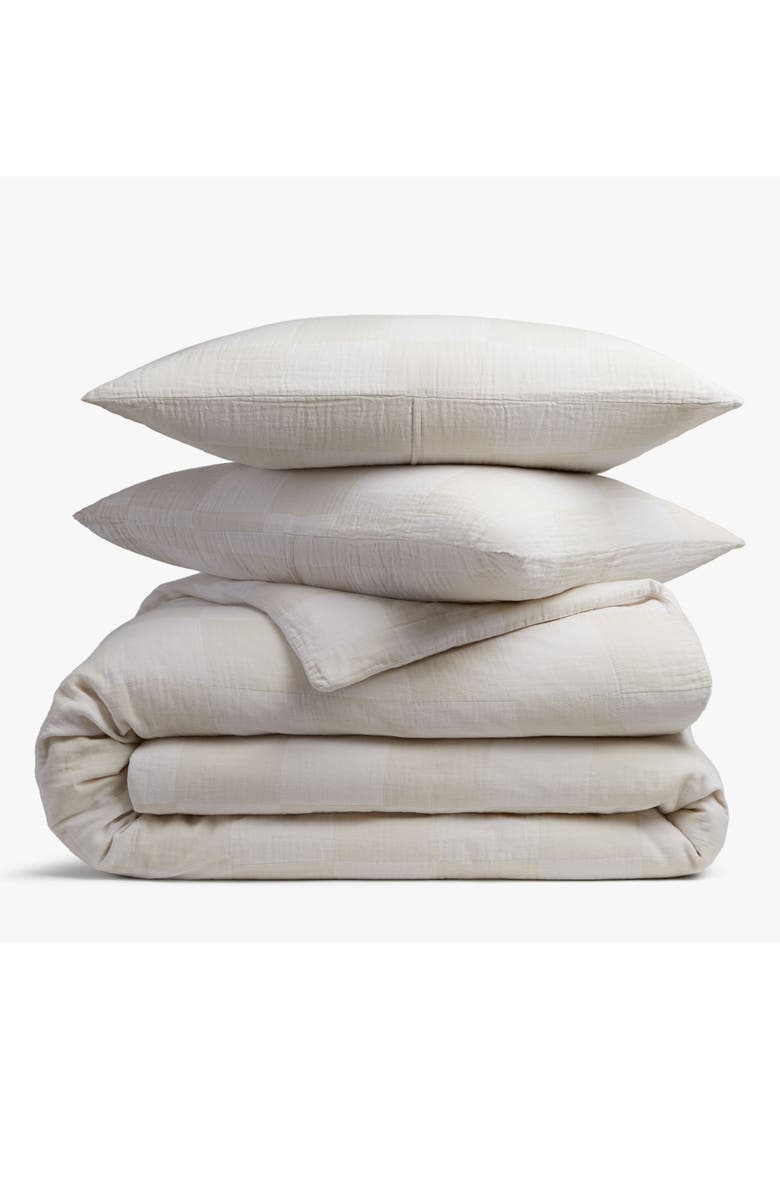 Parachute Check Cotton Gauze Duvet Cover & Shams Set, Main, color, 