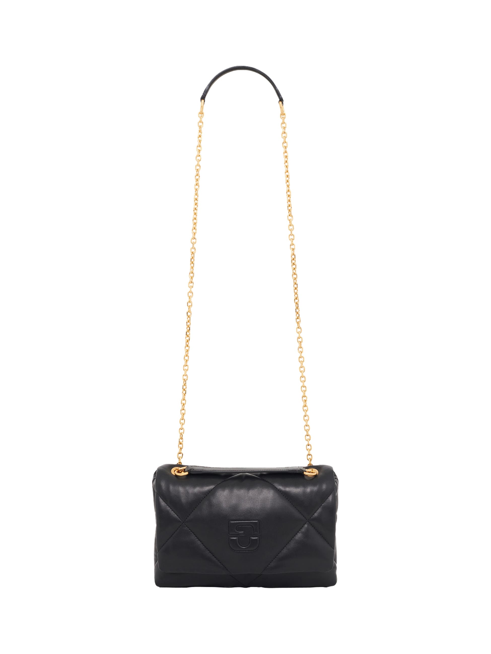 GERARD DAREL Fanny Quilted Leather Crossbody Bag, Main, color, Black