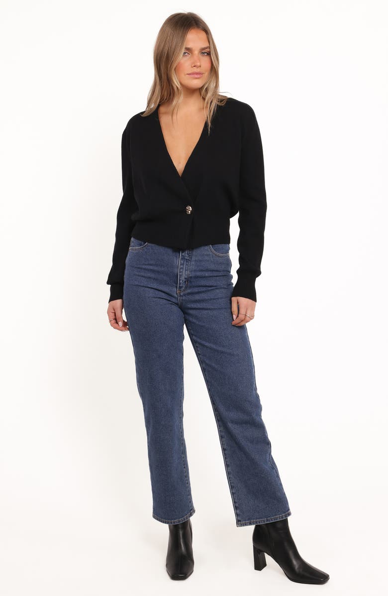 Petal & Pup Caterina One-Button Cardigan, Alternate, color, Black