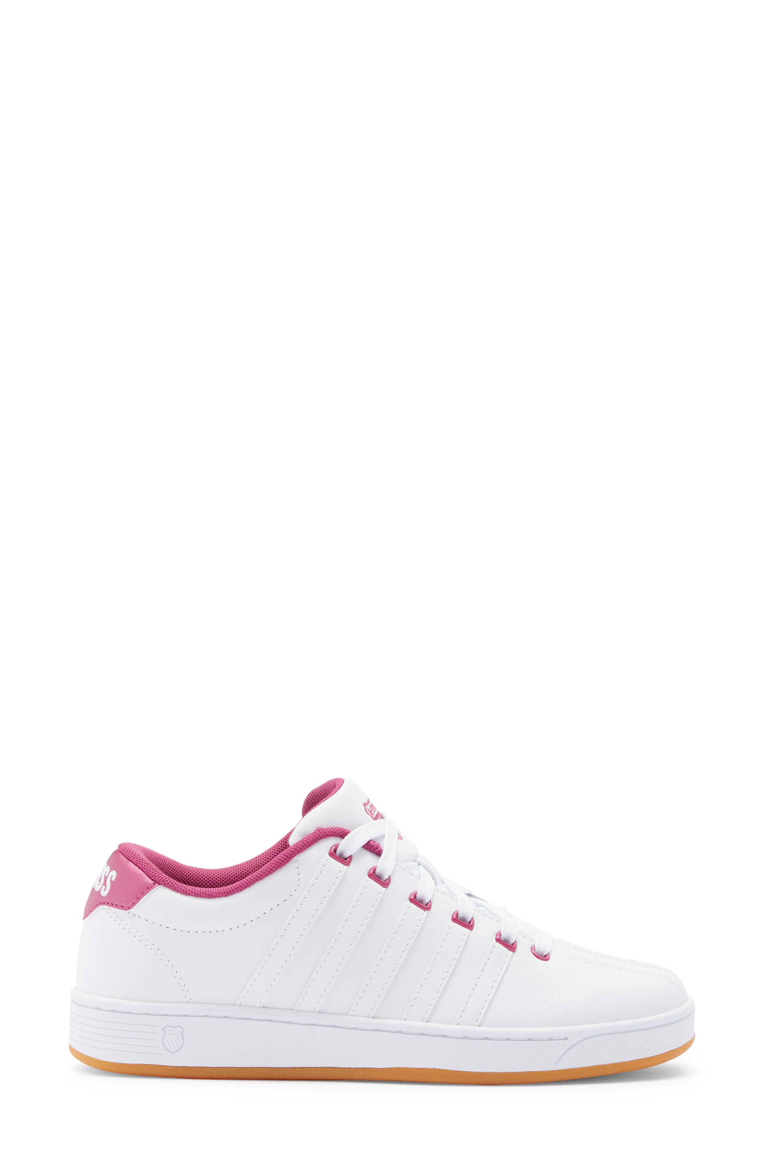 K-Swiss Court Pro II CMF Leather Sneaker, Alternate, color, White/Light Gum/ Catsus Flower