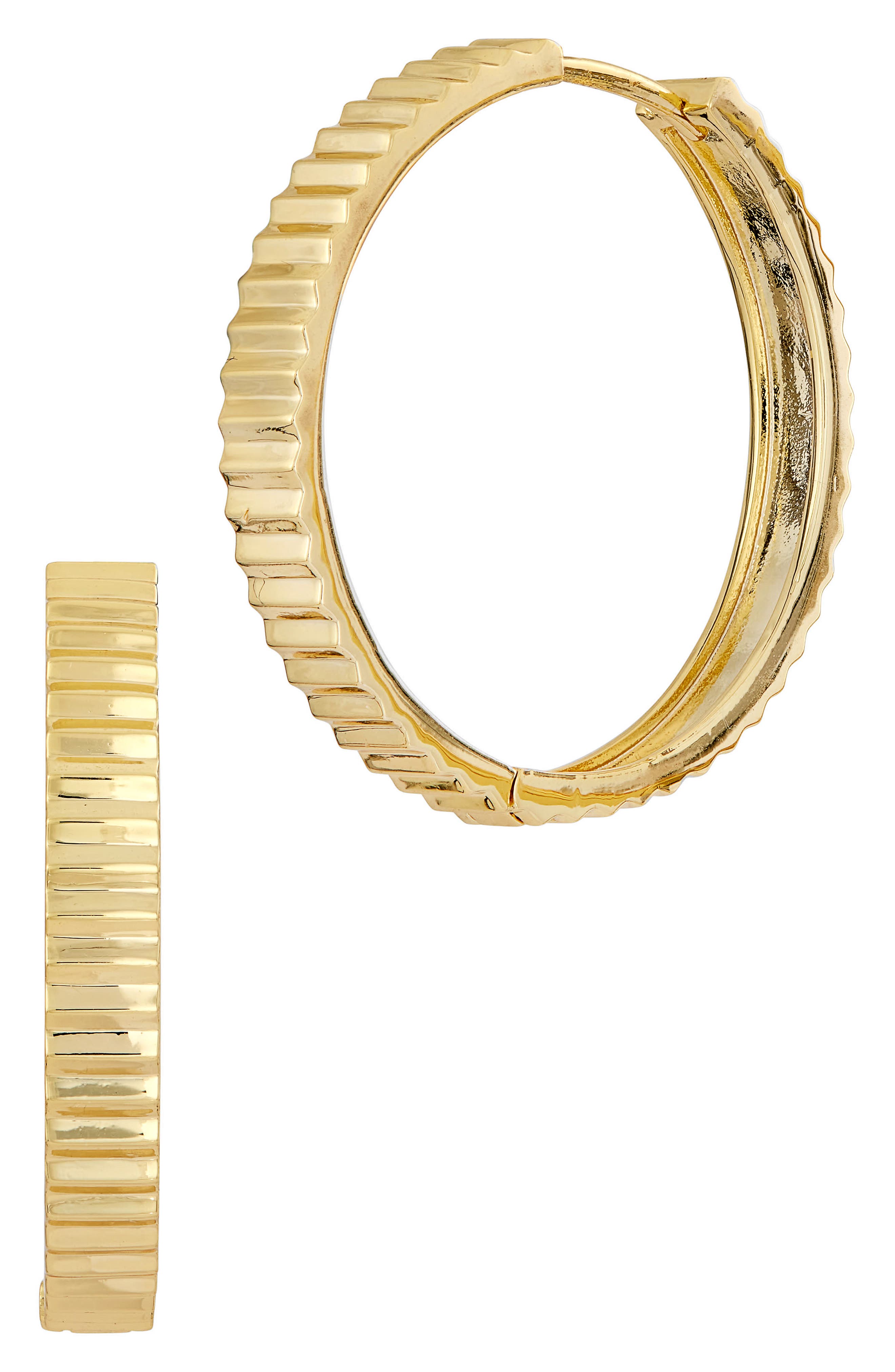 SAVVY CIE JEWELS Ribbed Hoop Earrings