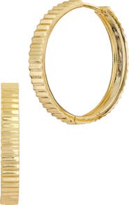 SAVVY CIE JEWELS Ribbed Hoop Earrings