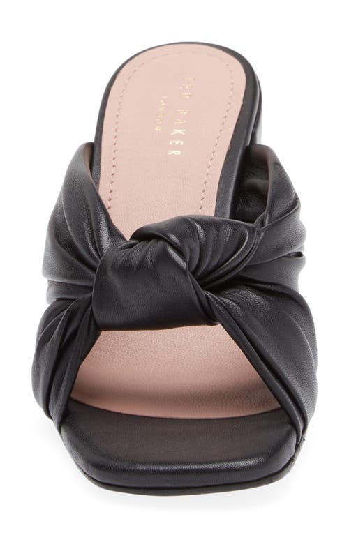 Ted Baker London Shennly Knotted Block Heel Slide Sandal In Black