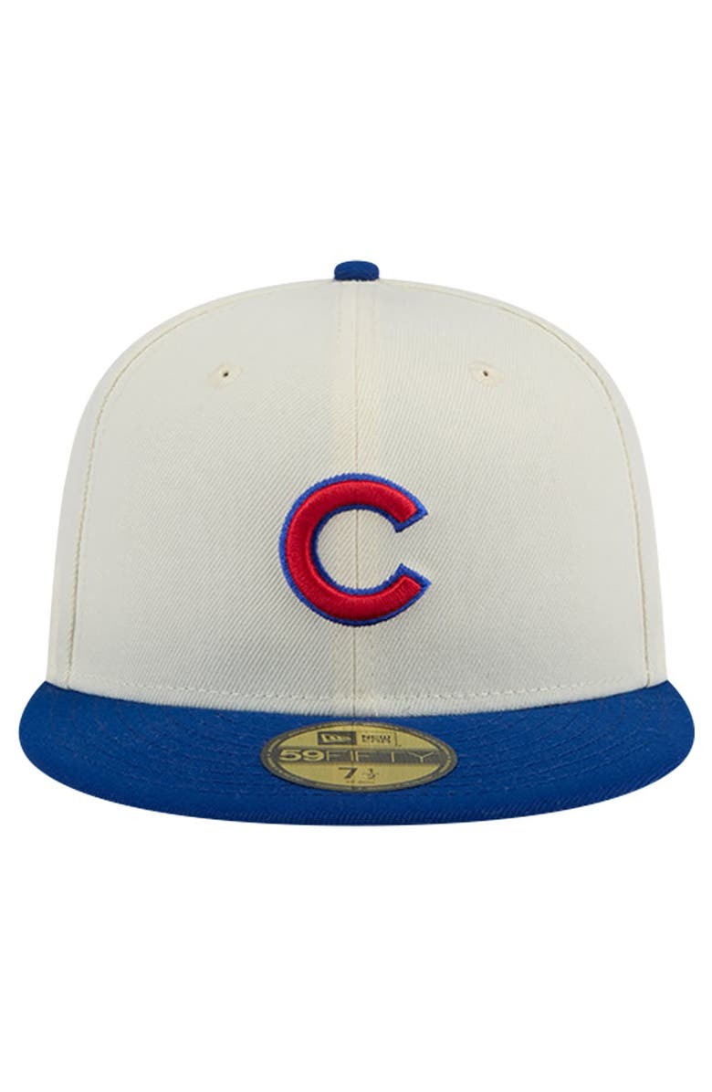 New Era Men's New Era Cream Chicago Cubs Evergreen Chrome 59FIFTY Fitted Hat, Alternate, color, 