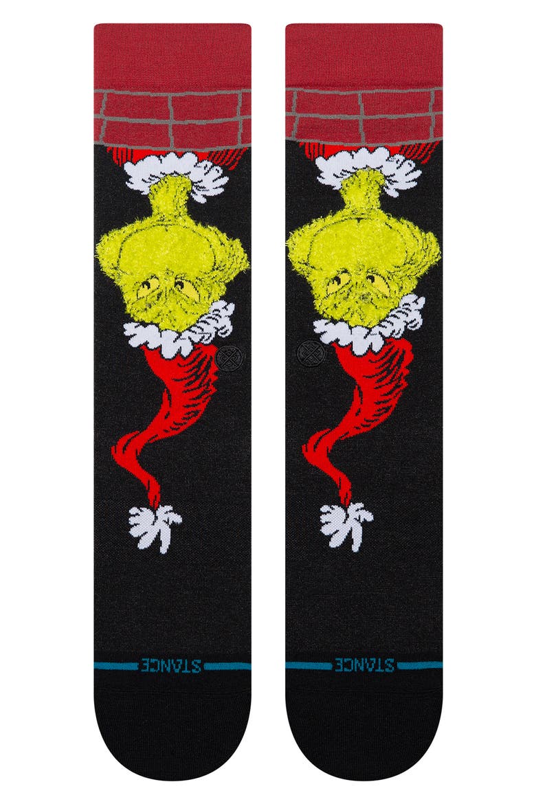 Down the Chimney Crew Socks, Alternate, color, BLACK