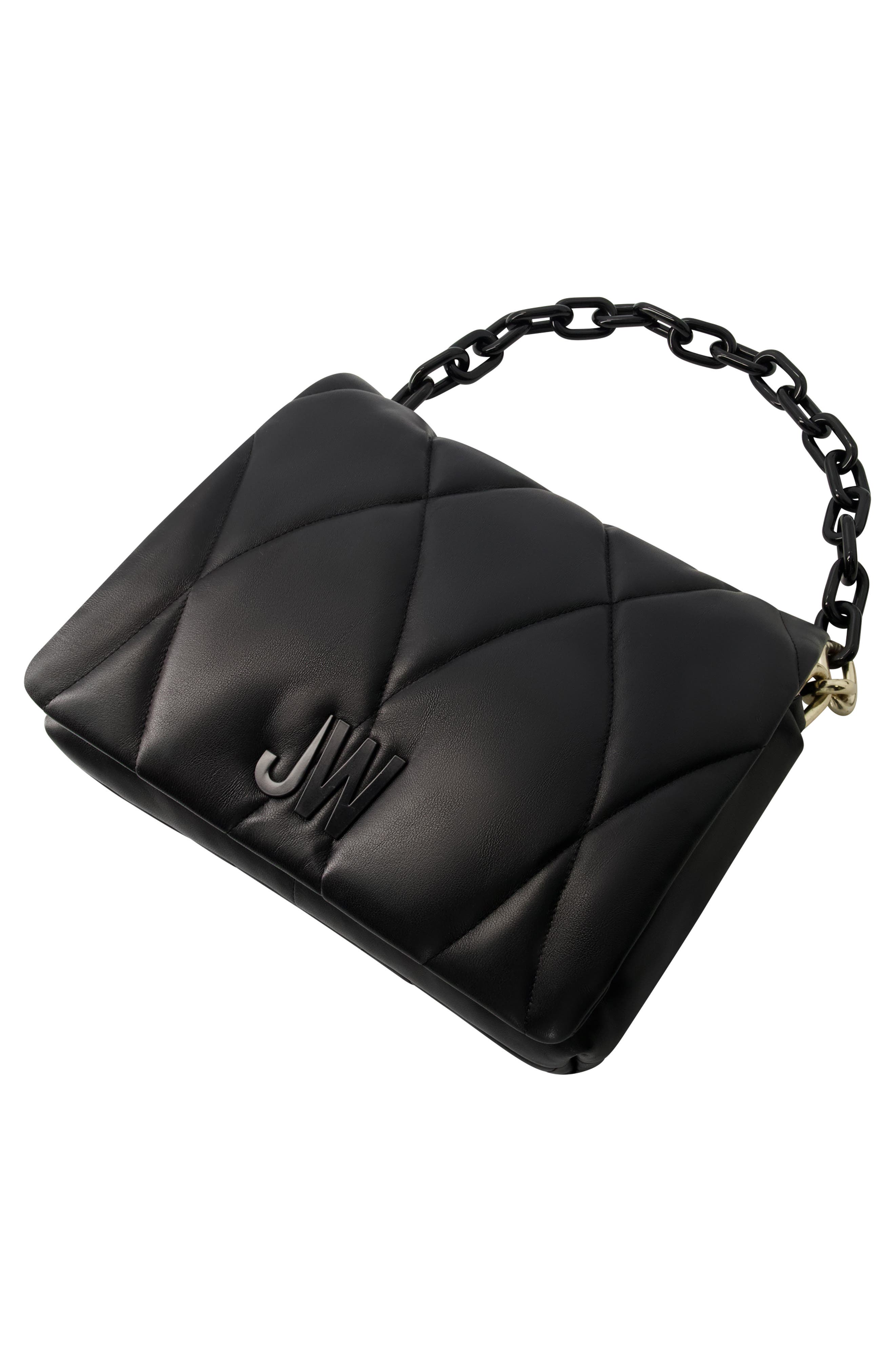 Quilted Chain Shoulder Bag, Alternate, color, BLACK