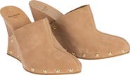 Balmain Wedge clogs in wood and suede
