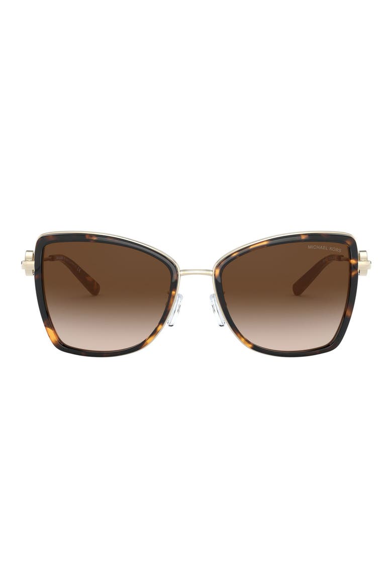 55mm Gradient Butterfly Sunglasses, Main, color, BROWN
