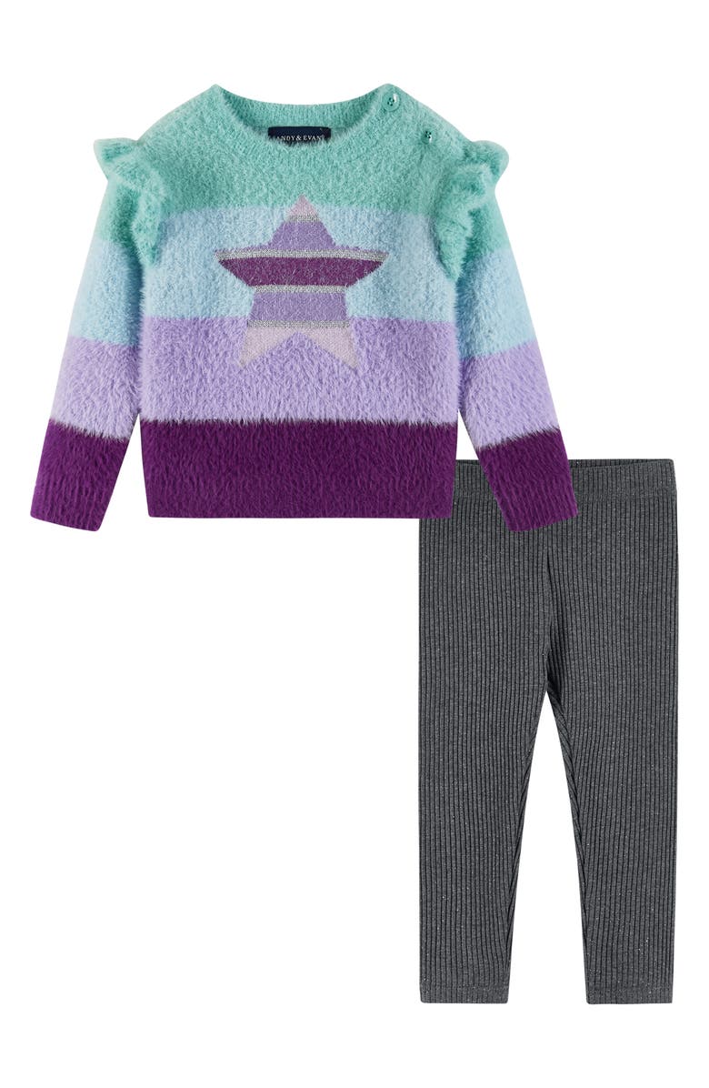 Andy & Evan Eyelash Knit Sweater & Leggings Set, Main, color,