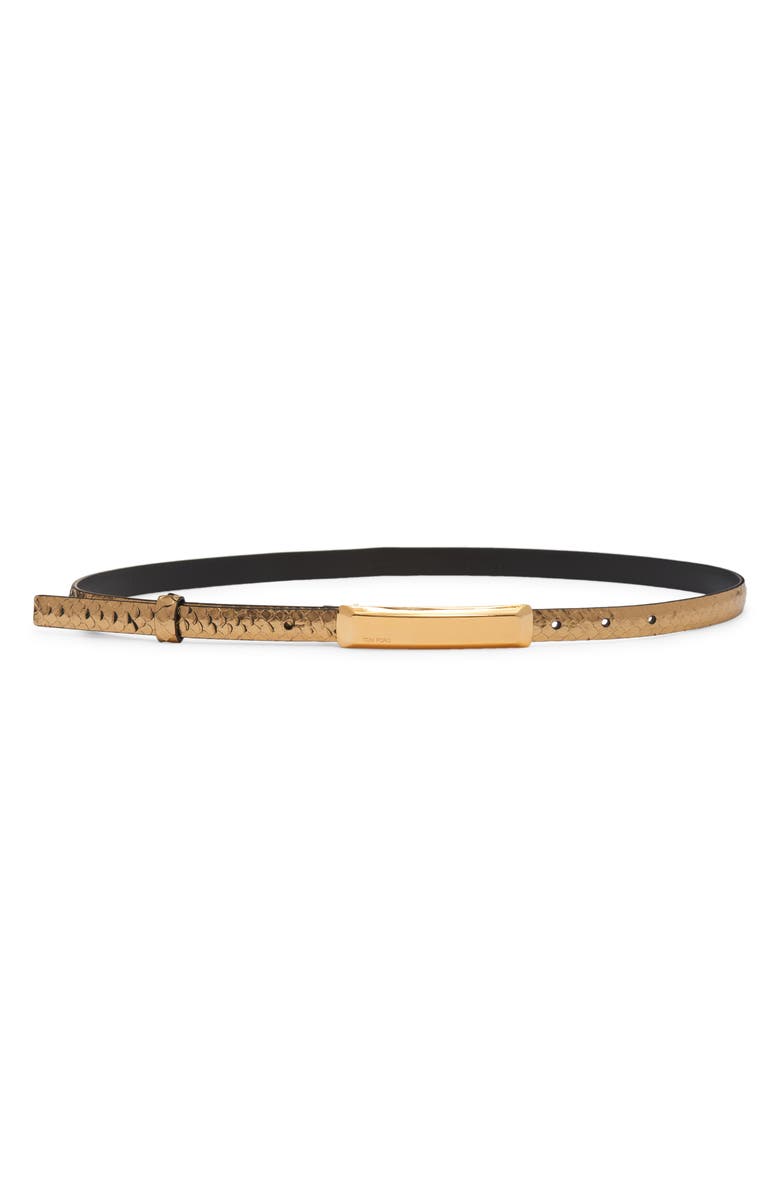 TOM FORD Snakeskin Embossed Leather Belt, Main, color,