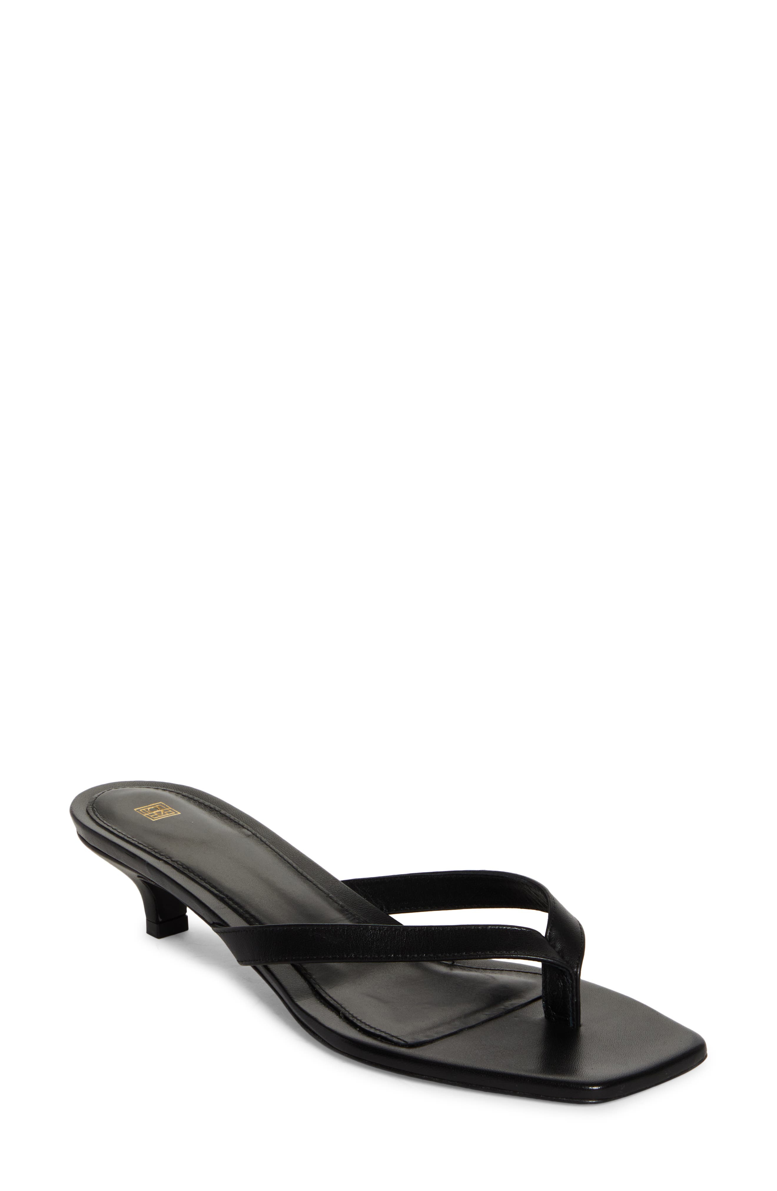 TOTEME Kitten Heel Flip Flop, Main, color, Black