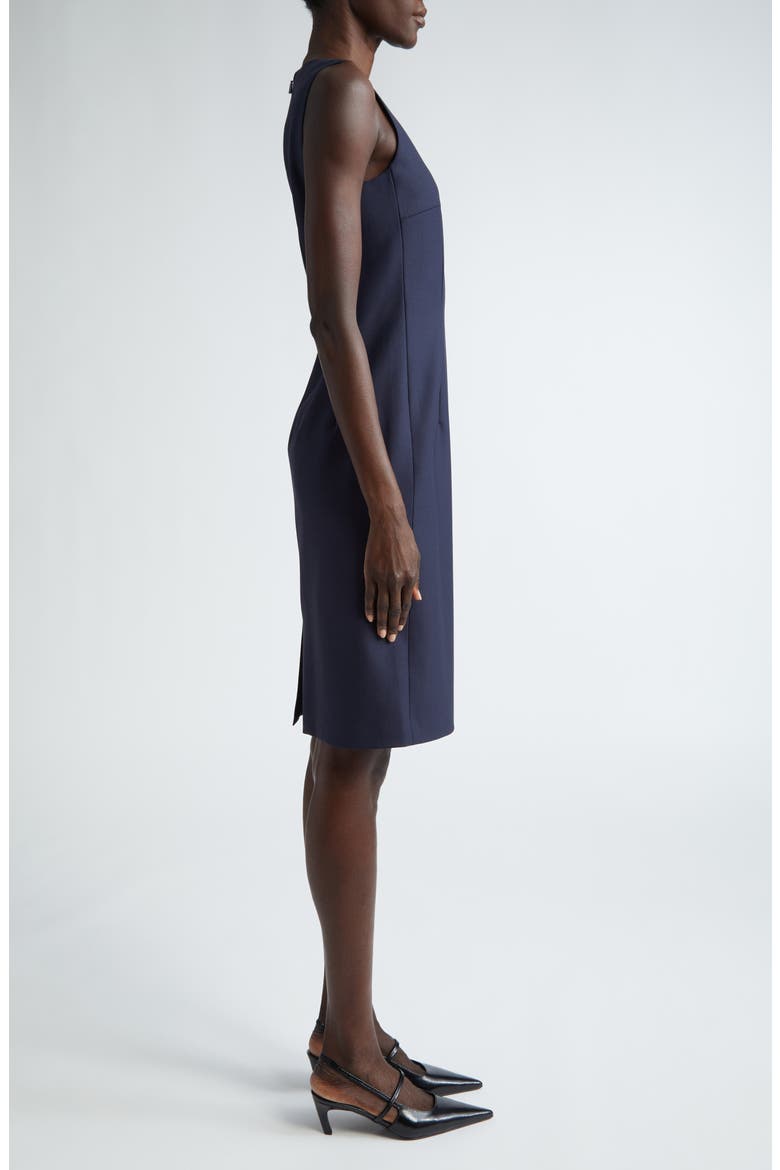 Stretch Wool V-Neck Sheath Dress, Alternate, color, INK