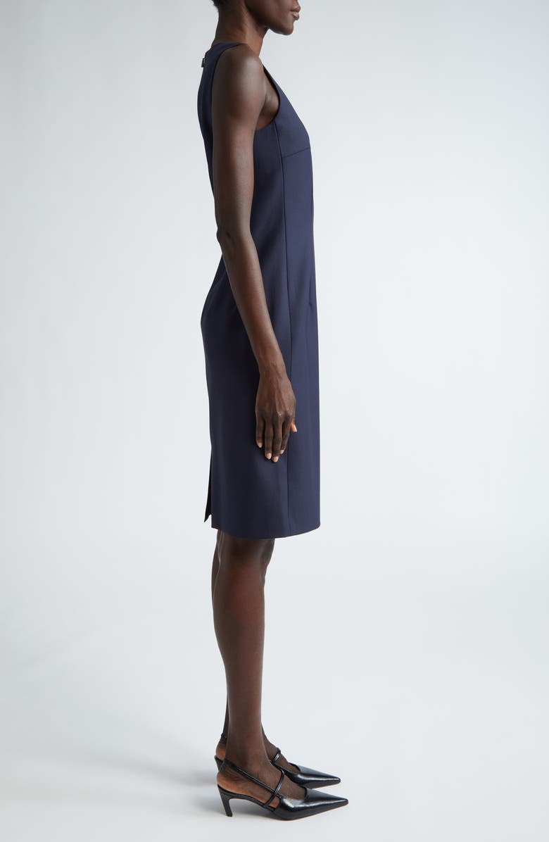 Lafayette 148 New York Stretch Wool V-Neck Sheath Dress, Alternate, color, Ink