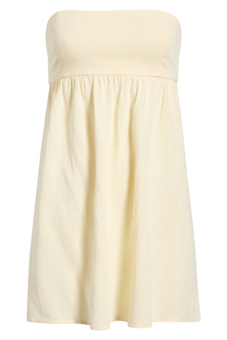 Tie Back Strapless Babydoll Dress, Alternate, color, VANILLA