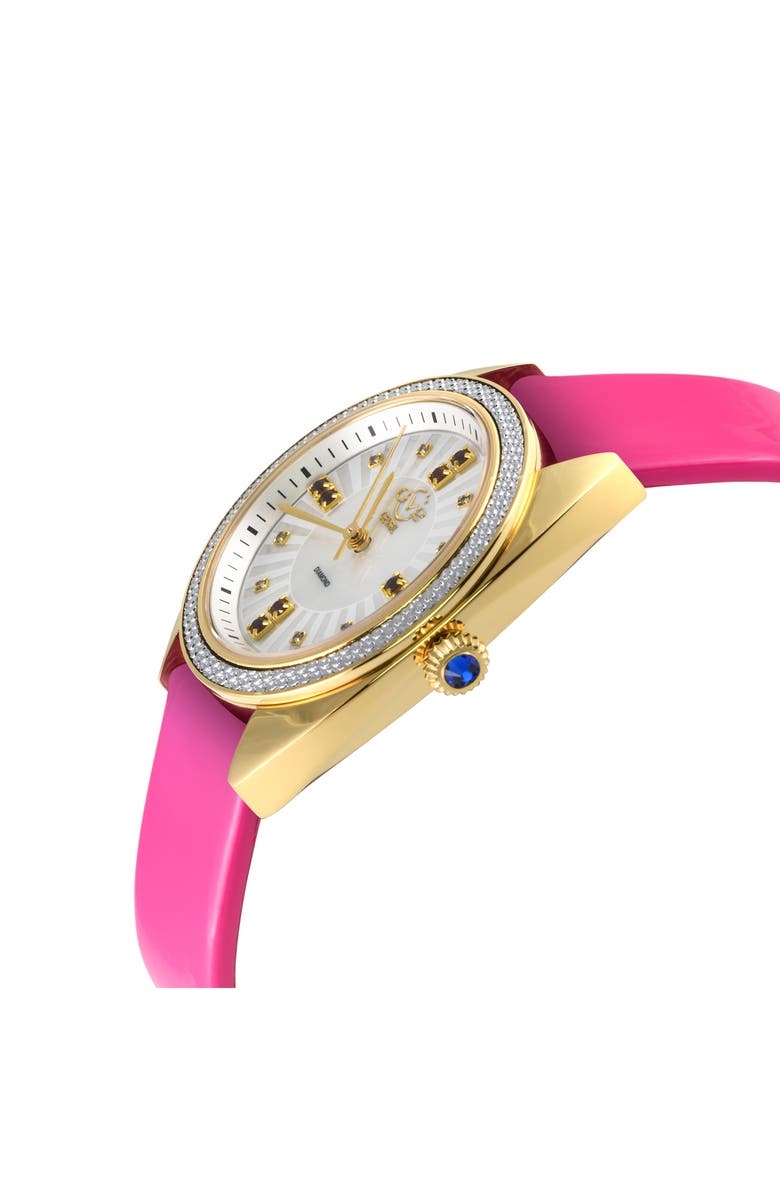 GV2 Palermo Diamond Leather Strap Watch, 35mm - 0.04ct., Alternate, color, 