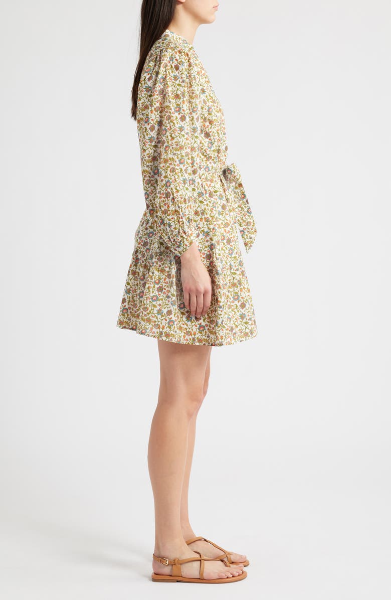 Cleobella Delilah Floral Long Sleeve Organic Cotton Mini Shirtdress, Alternate, color, 