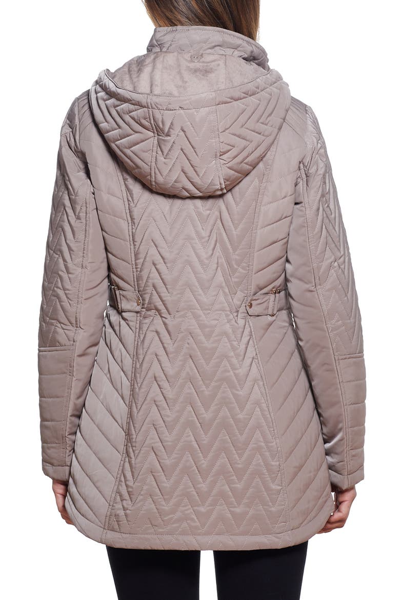 Hooded Quilted Jacket, Alternate, color, TAUPE GREY