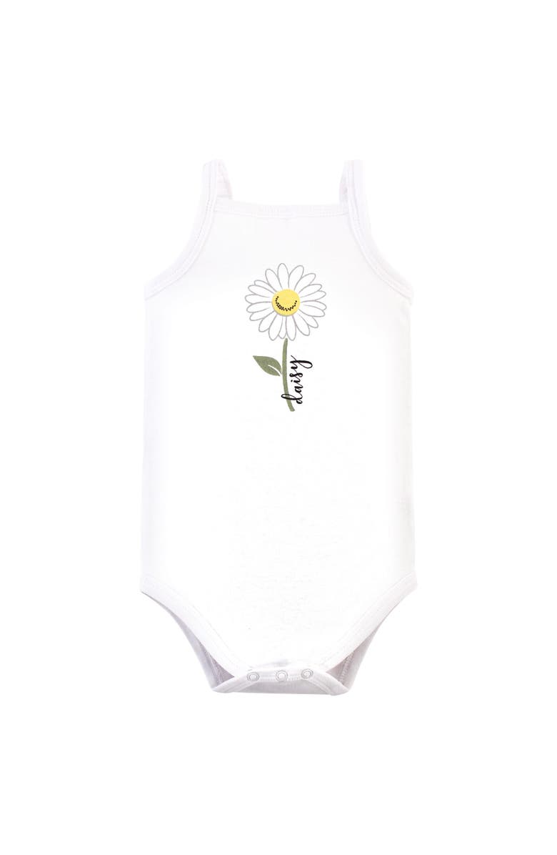 Hudson Baby Soft Cotton Sleeveless Infant Bodysuits, Alternate, color, Poppy Daisy