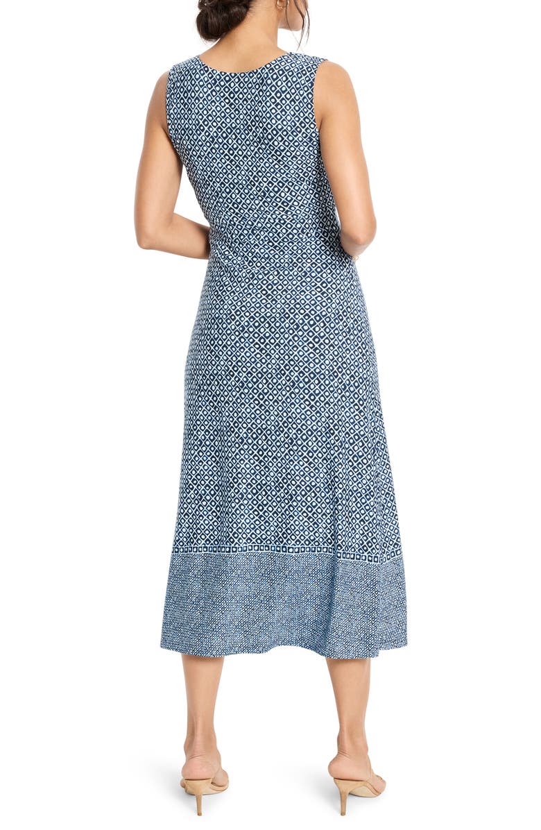 NIC+ZOE Ella Coastal Geo Print Fit & Flare Midi Dress, Alternate, color, Blue Multi