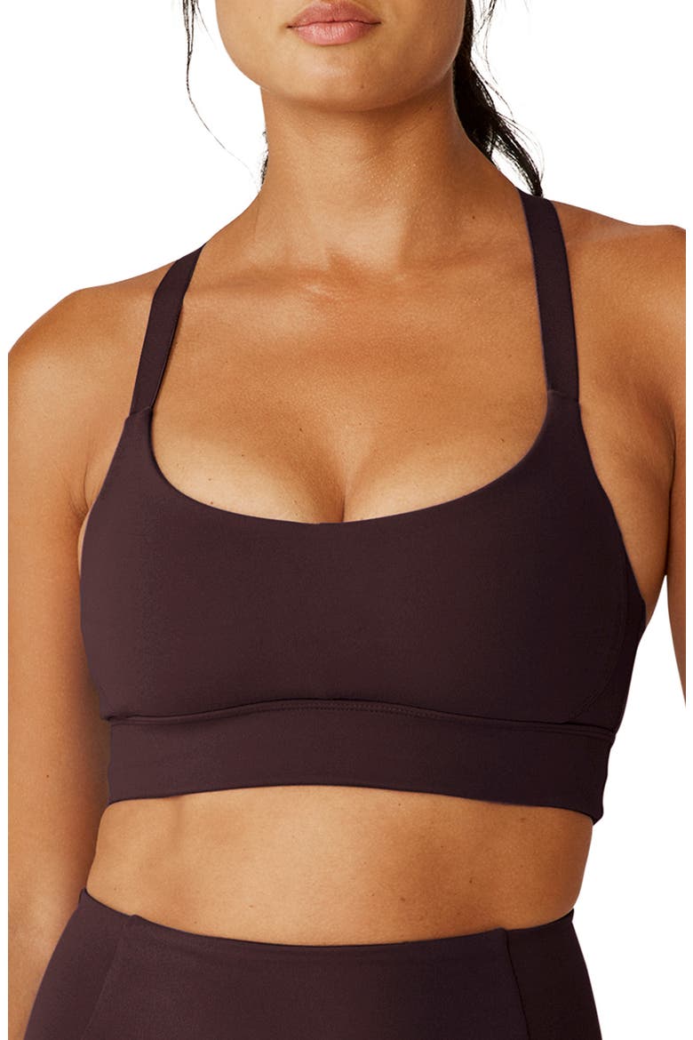 Powerbeyond Strive Longline Sports Bra, Main, color, RICH PLUM