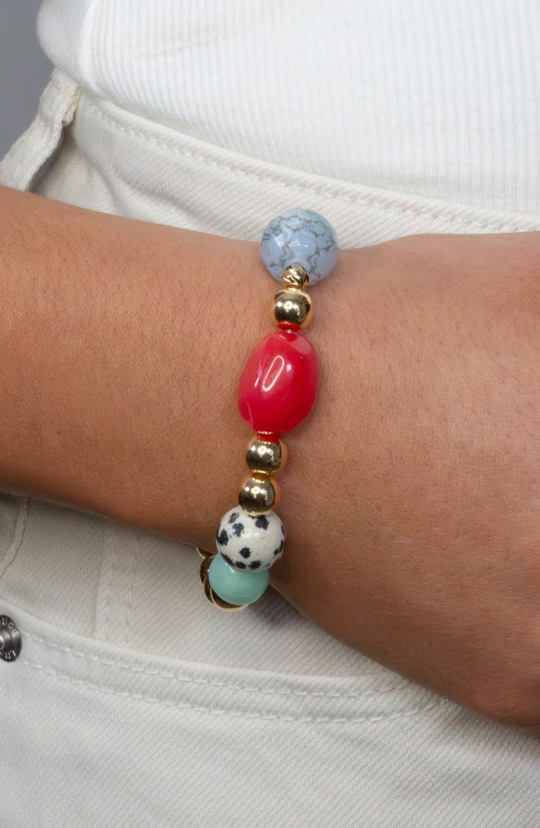 MARLYN SCHIFF Gemma 6mm Bracelet, Alternate, color, Red Multi