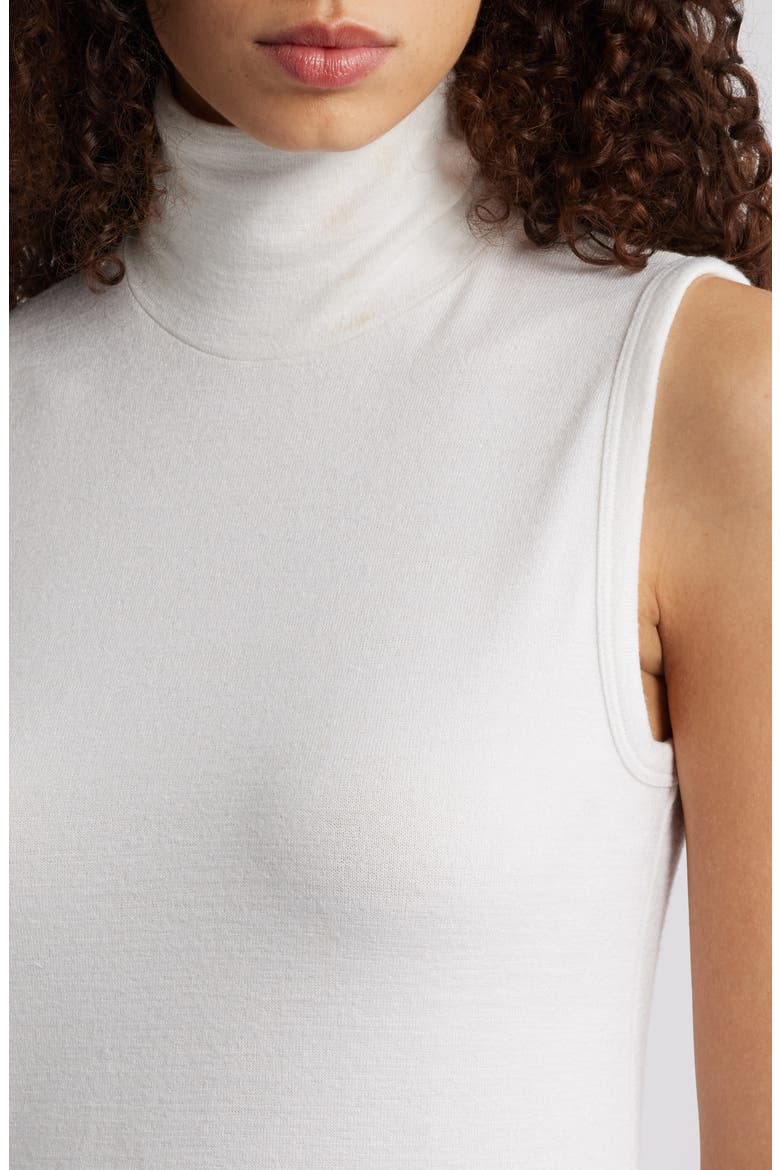 Sleeveless Turtleneck Knit Top, Alternate, color, WHITE