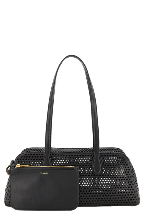 Athene Perforated Leather East/West Shoulder Bag