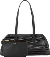 Vince Athene Perforated Leather East/West Shoulder Bag