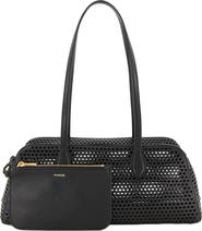 Vince Athene Perforated Leather East/West Shoulder Bag