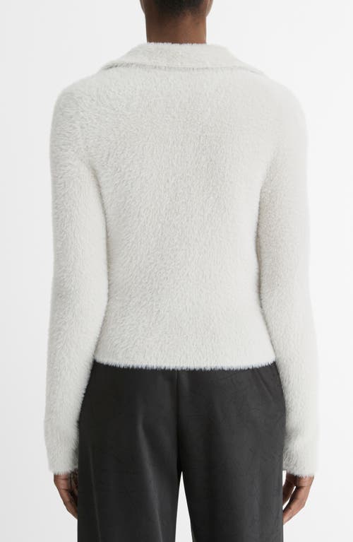 Vince Eyelash Polo Sweater In White