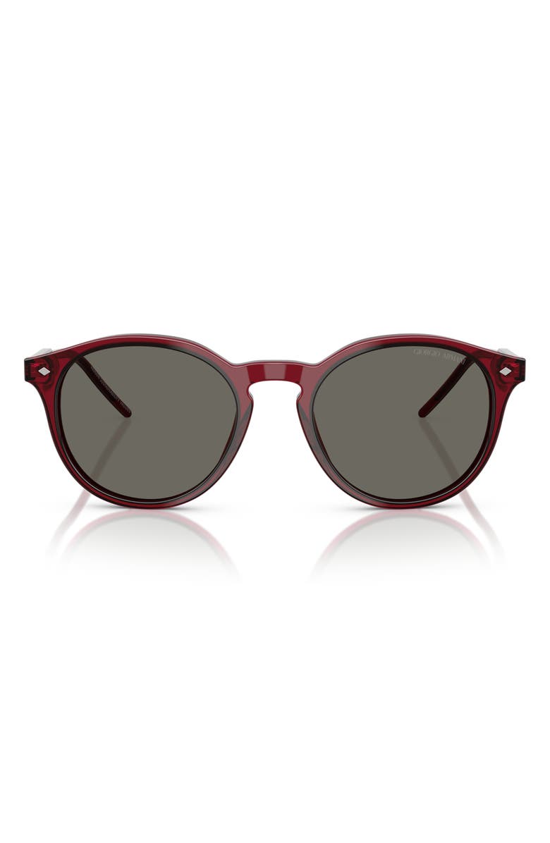 AX Armani Exchange 52mm Phantos Sunglasses, Main, color, Transparent Bordeaux / Grey