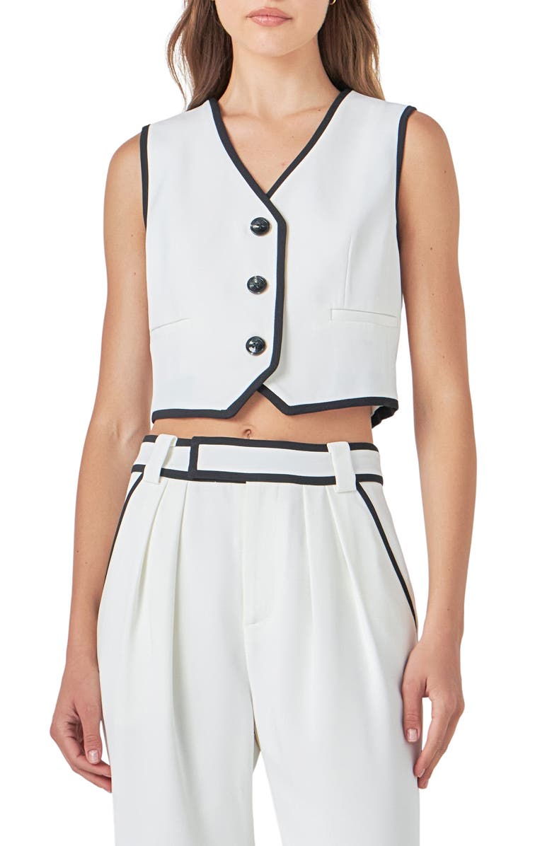 Endless Rose Contrast Binding Waistcoat, Main, color,