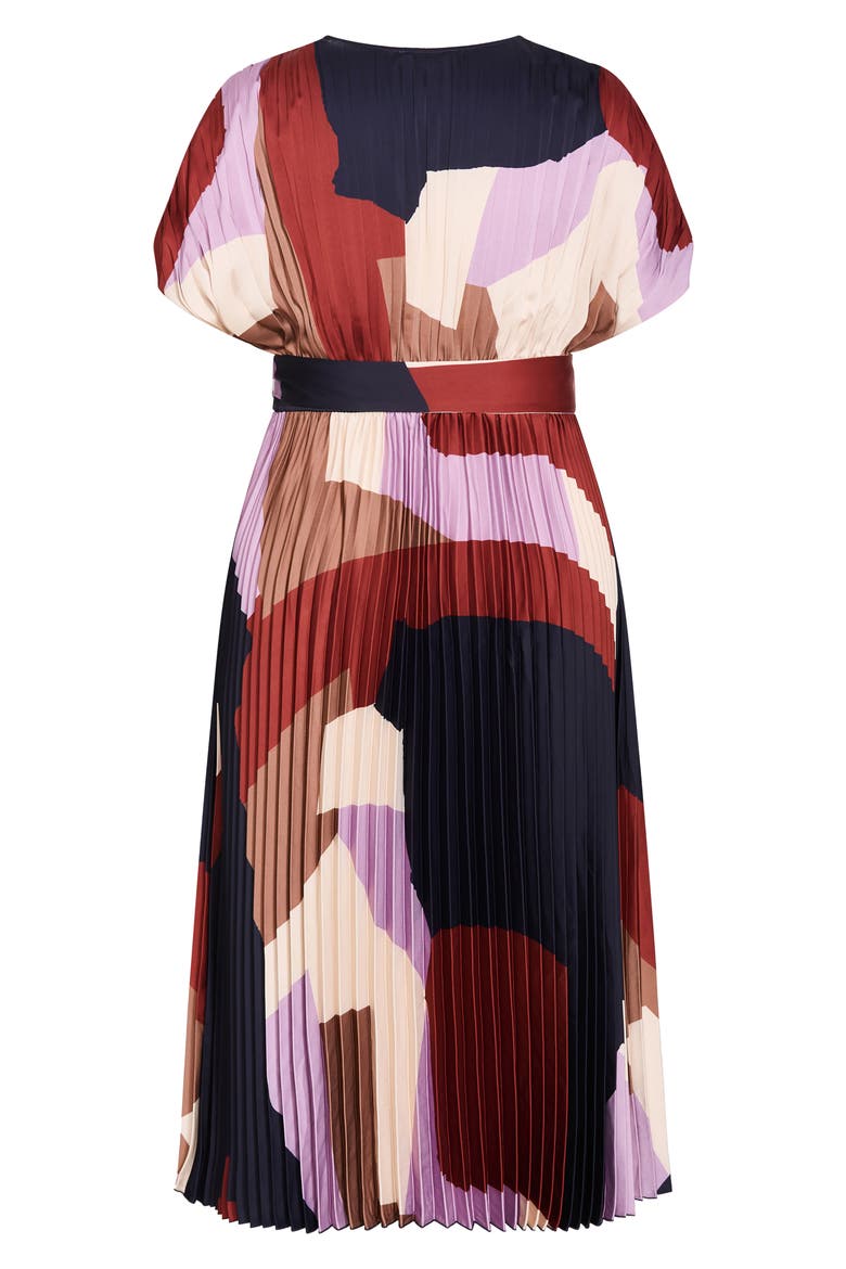 Hailey Abstract Print Midi Dress, Alternate, color, GEO MUSE