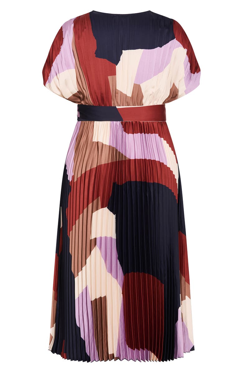 City Chic Hailey Abstract Print Midi Dress, Alternate, color, Geo Muse