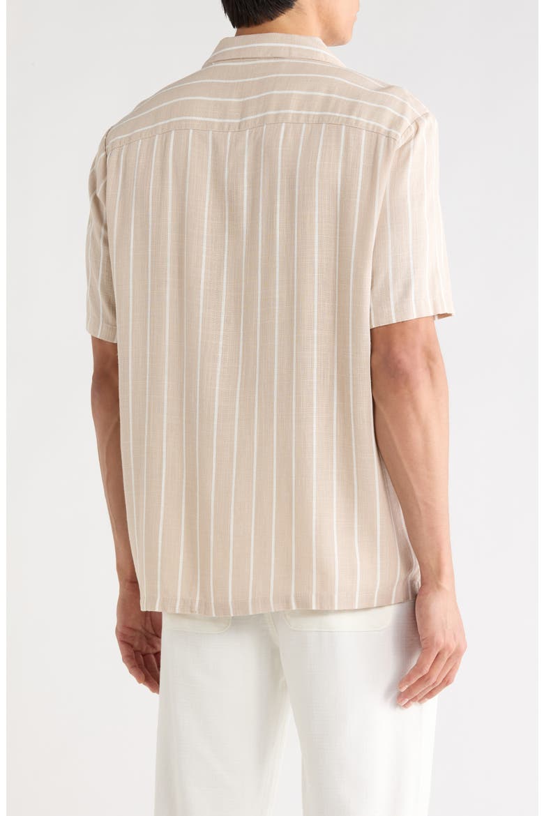 Stripe Camp Shirt, Alternate, color, KHAKI
