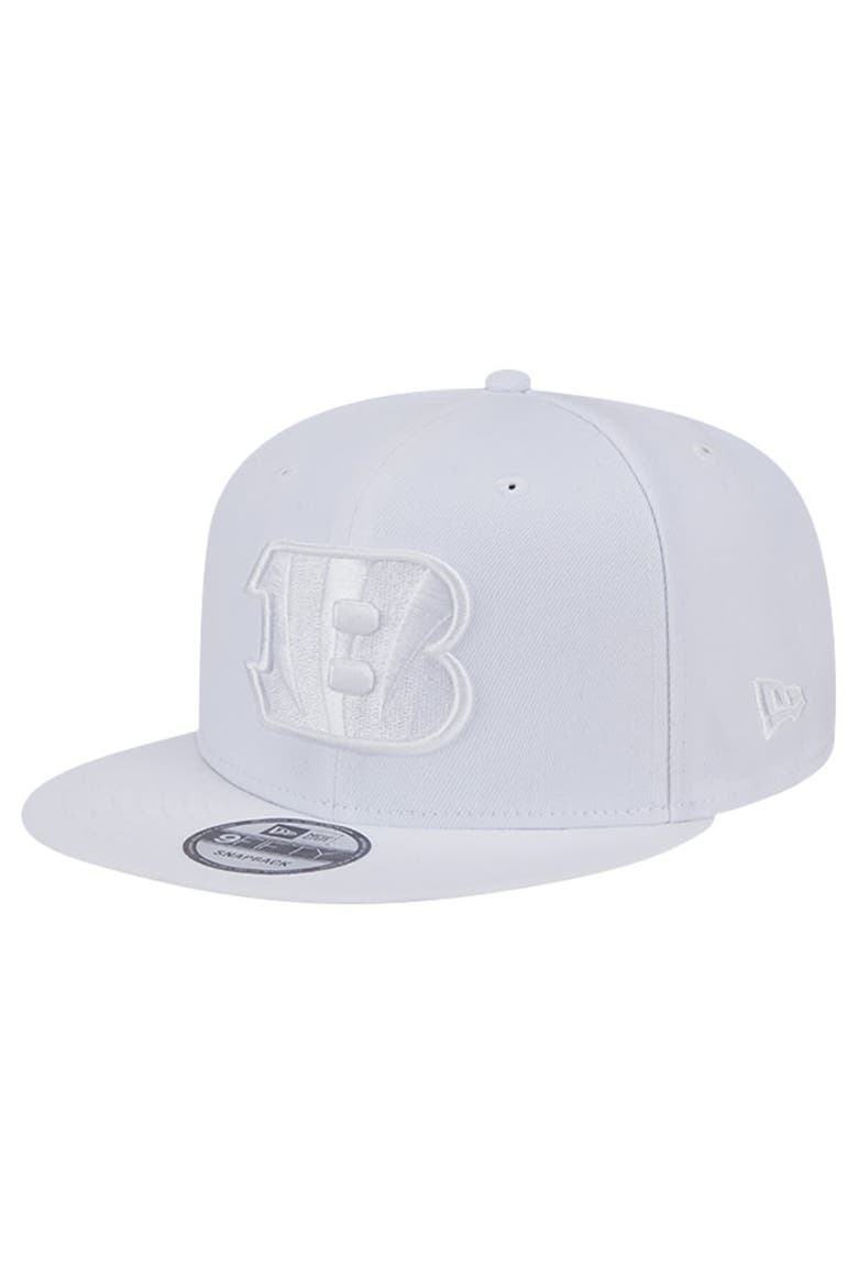 Men's New Era Cincinnati Bengals Main White on White 9FIFTY Snapback Hat, Main, color, White
