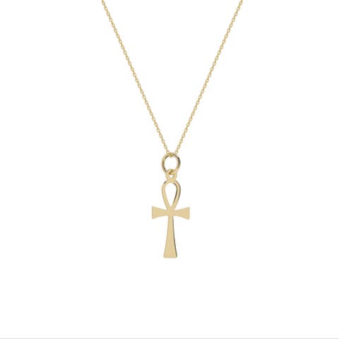 9k Solid Gold Egyptian Ankh Necklace