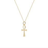 Spero London 9k Solid Gold Egyptian Ankh Necklace