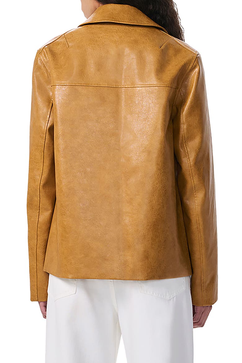 Jordie Faux Leather Jacket, Alternate, color, CAMEL