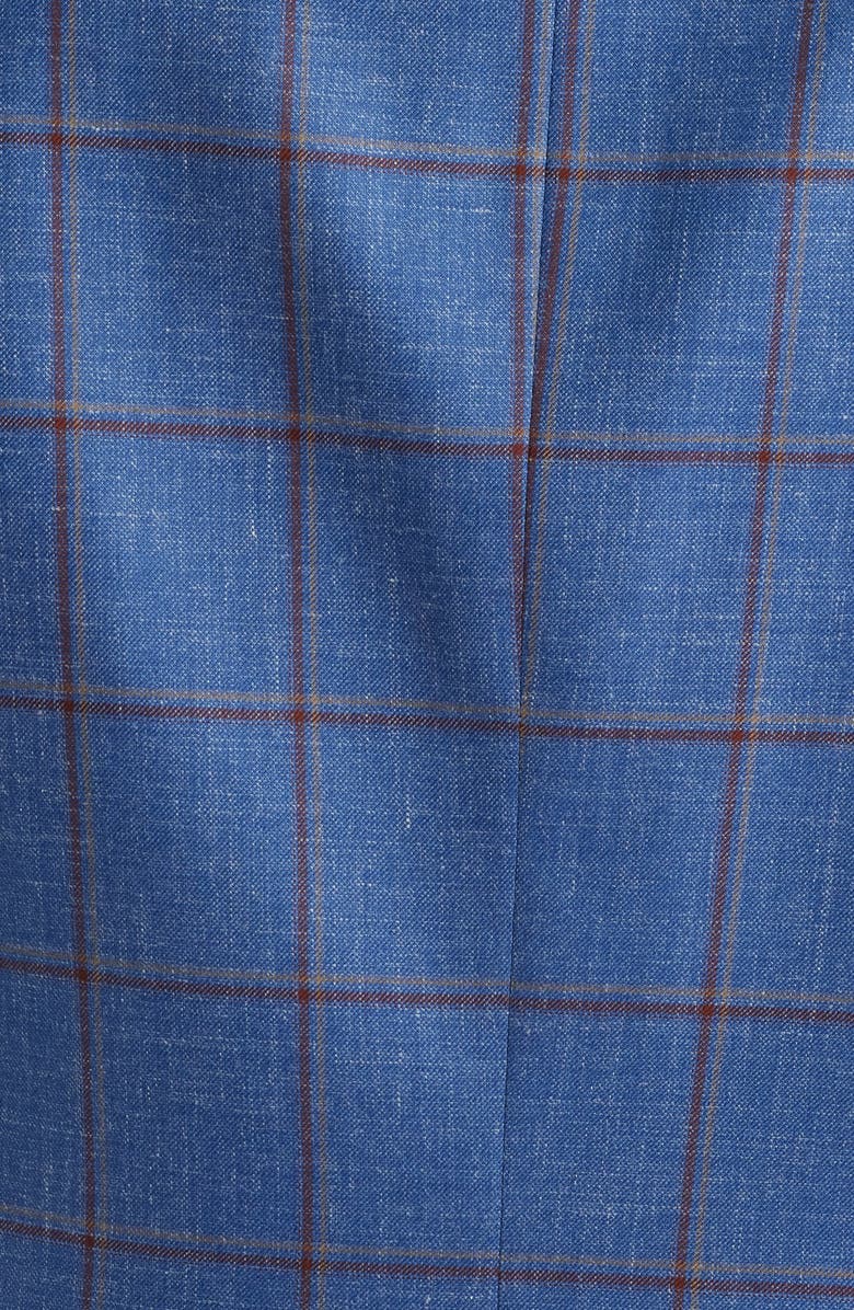 Heritage Gold Blue Windowpane Check Wool Blend Sport Coat, Alternate, color, Blue