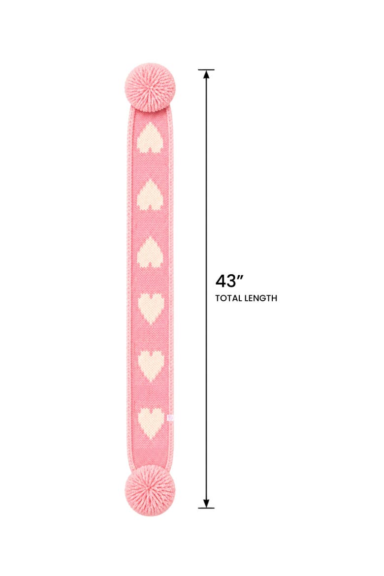 Hearts Scarf, Alternate, color, Cream/Pink