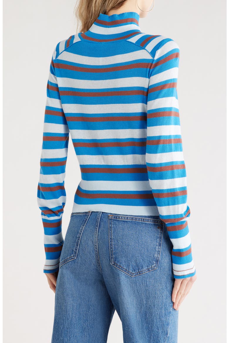 Breeze Stripe Mock Neck Top, Alternate, color, BLUE