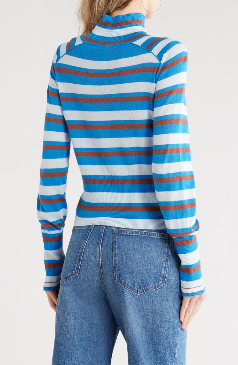 Free People Breeze Stripe Mock Neck Top, Alternate, color, Blue
