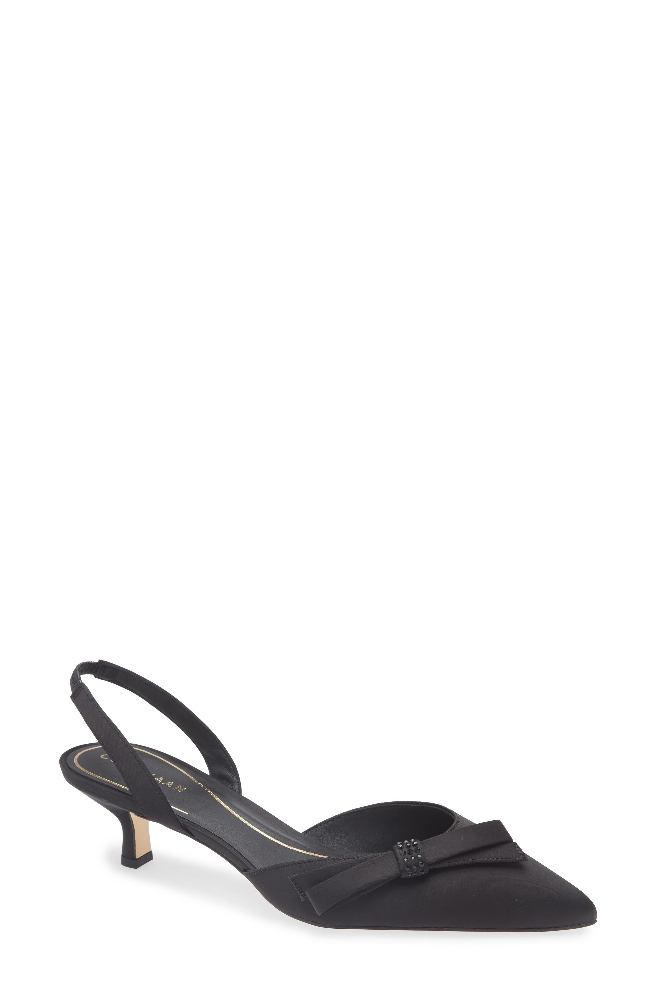 Cole Haan Noella Bow Slingback Pointed Toe Kitten Heel Pump, Main, color, 
